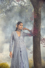 Load image into Gallery viewer, INK BLUE JACKET WITH LEHENGA AND BUSTIER
