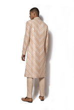 Load image into Gallery viewer, Rose Gold Asymmetrical Embroidered Long Jacket Set
