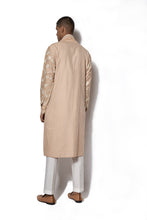 Load image into Gallery viewer, Beige Front Open Embroidered Kurta Set
