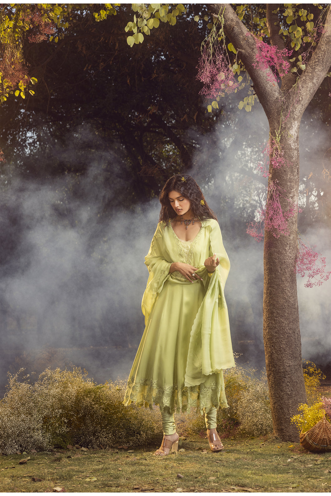 SOFT GREEN ANARKALI SET
