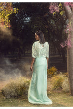 Load image into Gallery viewer, AQUA BLUE AND GREEN SKIRT WITH CAPE AND BUSTIER
