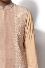 Load image into Gallery viewer, Peach Embroidered Bundi Kurta set
