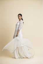 Load image into Gallery viewer, OFF WHITE TULLE SHIRT AND DUPATTA WITH MOKAISH GARARA
