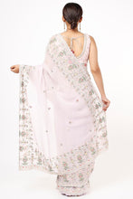 Load image into Gallery viewer, Mauve Organza Embroidered Saree Set
