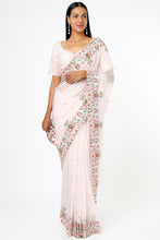 Load image into Gallery viewer, Blush Pink Embroidered Saree Set
