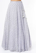 Load image into Gallery viewer, Lilac net cut dana, pearl and sequins embroidered lehenga
