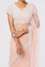 Load image into Gallery viewer, Blush Pink Embellished Saree Set
