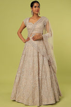 Load image into Gallery viewer, Gold raw silk embroidered lehenga
