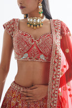 Load image into Gallery viewer, Rani raw silk heavily embroidered lehenga
