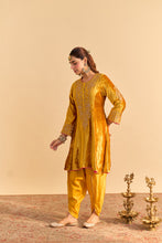 Load image into Gallery viewer, Laiba - Mustard A-line Kurta with Dhoti
