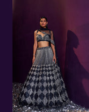 Load image into Gallery viewer, Midnight Blue Net Lehenga Set
