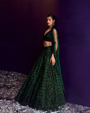 Load image into Gallery viewer, Green Organza Lehenga Set
