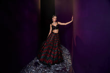 Load image into Gallery viewer, Deep Maroon Organza Lehenga Set
