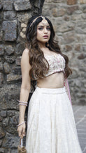 Load image into Gallery viewer, Ivory and Pink Lucknowi Lehenga set
