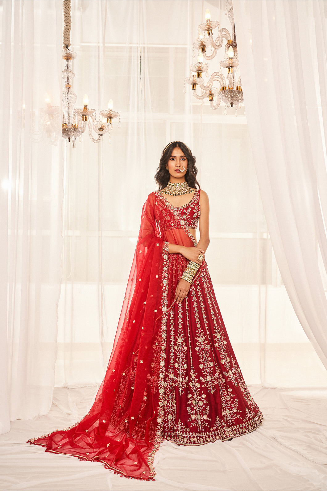 CHERRY RED BRIDAL SET