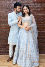 Load image into Gallery viewer, Powder Blue Bridal Embroidered Lehenga Set
