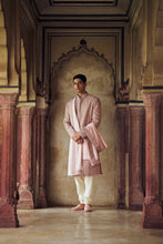 Load image into Gallery viewer, DUSTY ROSE PINK SHERWANI WITH  KURTA CHURIDAR WITH OPTIONAL STOLE, BELT AND WORKED JUTI
