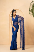 Load image into Gallery viewer, Self on self work on sequin, cutdana, beads and anchor thread all over blouse and pallu.
