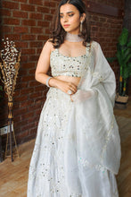 Load image into Gallery viewer, Smokey Grey Bridal Embroidered Lehnega set
