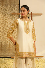 Load image into Gallery viewer, Short kurta with sharara and odhni
