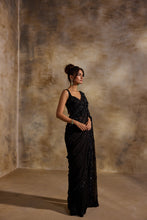 Load image into Gallery viewer, BLACK GEORGETTE SAREE
