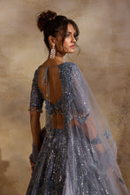 Load image into Gallery viewer, STONE GREY NET LEHENGA SET
