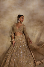 Load image into Gallery viewer, CHAMPAGNE GOLD LEHENGA CHOLI DUPATTA
