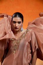 Load image into Gallery viewer, Caramel Brown Embroidered Sharara Set
