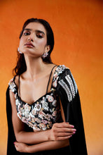 Load image into Gallery viewer, BLACK EMBELLLISHED &amp; EMBROIDERED LEHENGA SET
