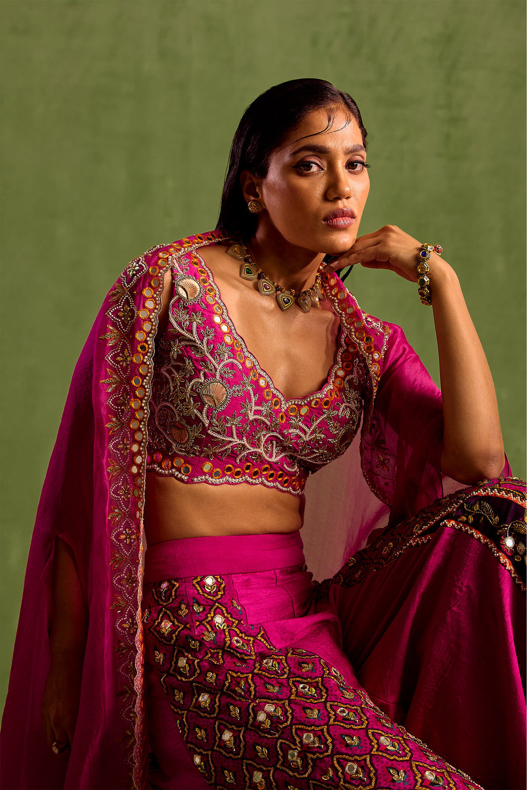 purple lehenga set