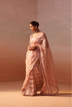 Load image into Gallery viewer, ROSE PINK ORGANZA TISSUE SAREE
