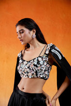 Load image into Gallery viewer, BLACK EMBELLLISHED &amp; EMBROIDERED LEHENGA SET
