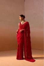 Load image into Gallery viewer, RED HEAVY GEORGETTE SAREE
