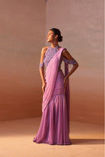 Load image into Gallery viewer, LILAC FISHTAIL DRAPED SAREE
