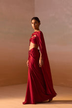 Load image into Gallery viewer, MAROON DRAPED SAREE
