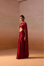 Load image into Gallery viewer, MAROON DRAPED SAREE
