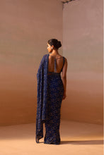 Load image into Gallery viewer, NAVY BLUE GEOMETRIC SAREE
