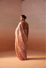 Load image into Gallery viewer, ROSE PINK ORGANZA TISSUE SAREE
