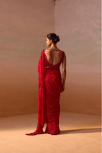 Load image into Gallery viewer, RED HEAVY GEORGETTE SAREE
