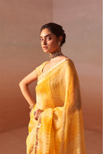 Load image into Gallery viewer, YELLOW ORGANZA SAREE
