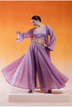 Load image into Gallery viewer, Lavender Embroidered Jacket &amp; Flared Pant Set
