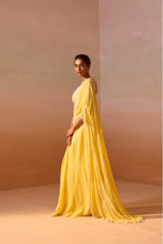 Load image into Gallery viewer, YELLOW GEORGETTE SAREE
