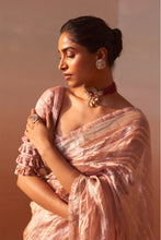 Load image into Gallery viewer, ROSE PINK ORGANZA TISSUE SAREE
