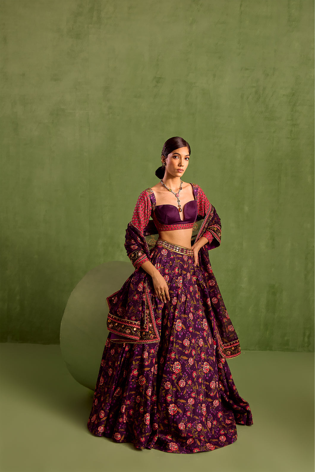 purple lehenga set