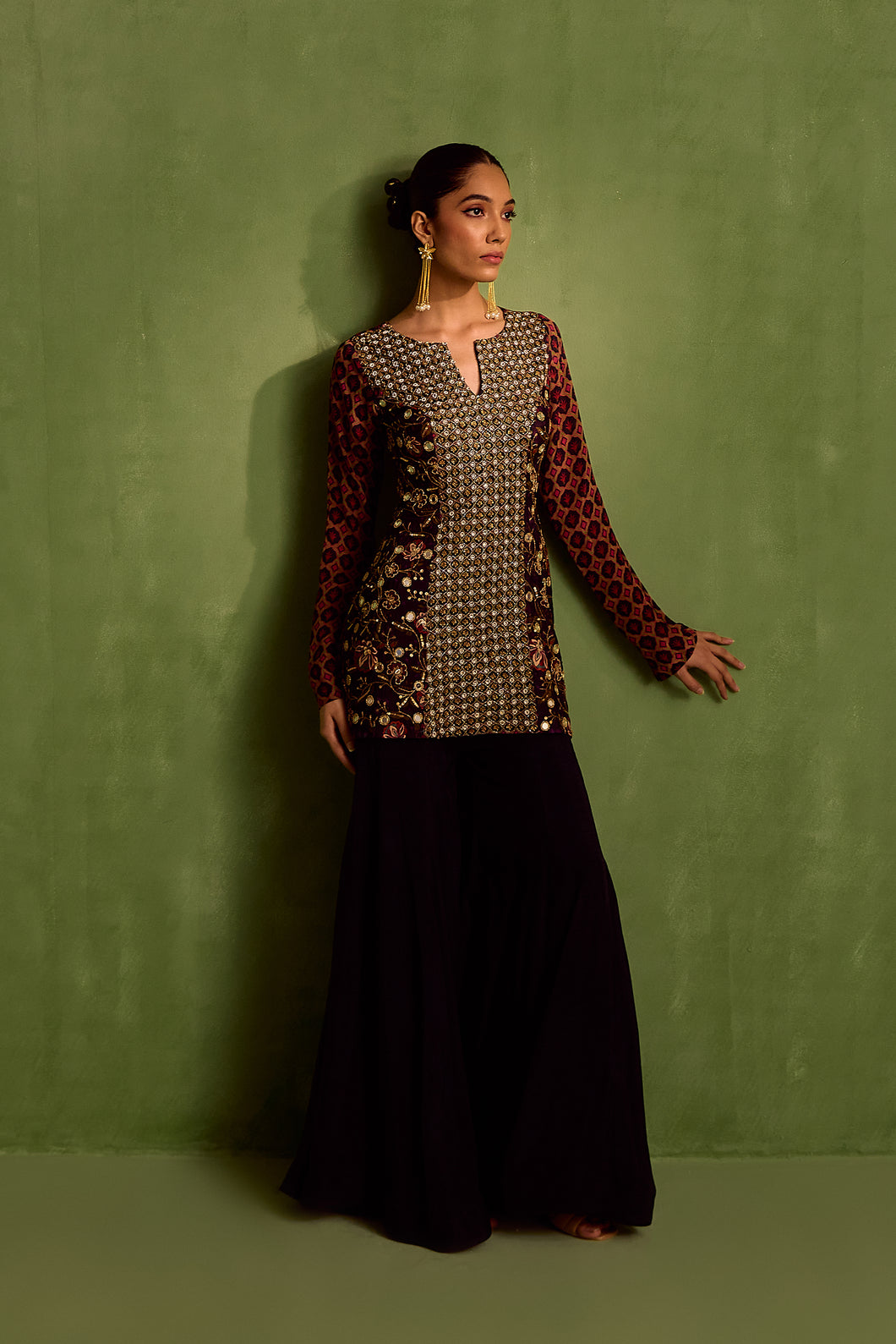 black sharara set