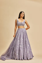 Load image into Gallery viewer, LILAC GEOMETRIC DESIGN LEHENGA SET
