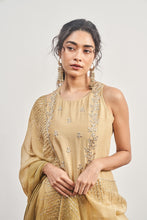 Load image into Gallery viewer, BEIGE KALIDAAR WITH BEIGE X OLIVE GREEN SHADED DUPATTA
