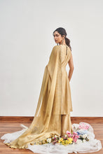 Load image into Gallery viewer, BEIGE KALIDAAR WITH BEIGE X OLIVE GREEN SHADED DUPATTA
