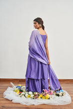 Load image into Gallery viewer, INK BLUE KALIDAAR WITH INK BLUE X LIGHT PURPLE SHADED DUPATTA
