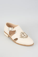 Load image into Gallery viewer, Ivory Crown Buckle Sandals
